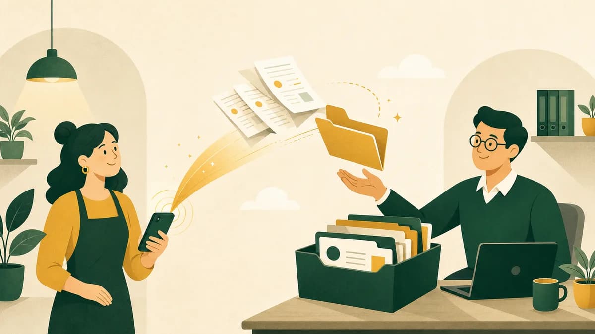 Una Partita IVA invia con un click le proprie fatture elettroniche al commercialista, che le riceve ordinate nella sua casella